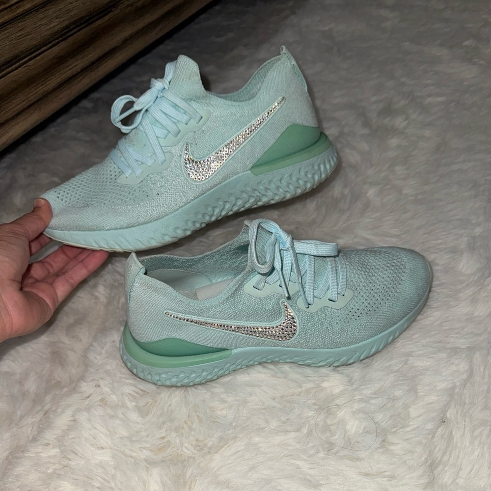 Bedazzled Nike running shoes. Size 8